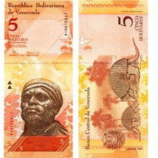 Venezuela 5 Bolivares 2008 Yabancı Kağıt Para - Çil