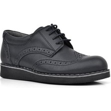 Rakerplus Hidra Siyah Mat Bağcıklı Klasik Erkek Çocuk Ayakkabı