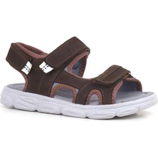 Rakerplus Wisps Hakiki Deri Kahverengi Çocuk Sandalet Ayakkabı