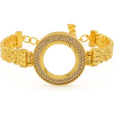 Çeyrek Altın Çerçeve Bileklik Çelik Altın Kaplama BLZ-632