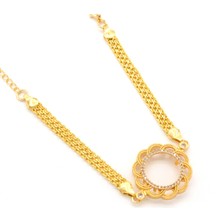 Çeyrek Altın Çerçeve Bileklik Çelik Altın Kaplama Çiçek Model BLK-1094