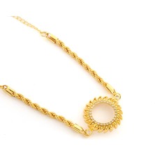 Çeyrek Altın Çerçeve Bileklik Çelik Altın Kaplama Burgu Model BLK-1087