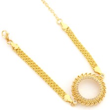 Yarım Altın Çerçeve Bileklik Çelik Altın Kaplama Güneş Model BLK-1083