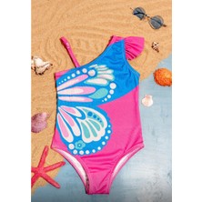 Milays Kız Çocuk Kelebek Desen Mayo