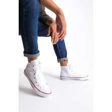 JY0423 Axe Bağcıklı Keten Kumaş Erkek Günlük Sneaker Ayakkabı Kbt - Beyaz
