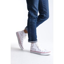 JY0423 Axe Bağcıklı Keten Kumaş Erkek Günlük Sneaker Ayakkabı Kbt - Beyaz