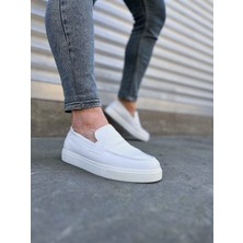 JY180 Estilo x Bağcıksız Cilt Erkek Günlük Spor Klasik Ayakkabı Cbt - Beyaz
