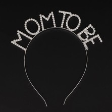 Kristal Taşlı Gümüş Renk Mom To Be Tacı Anne Tacı (4887)