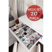 20 Parça Mega Set Çekmece Içi Düzenleyici - Banyo Makyaj ve Takı Organizer Düzenleyici