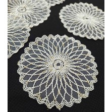 Zeynoceyiz 6 Adet Sunumluk Peçete, Kokteyl Peçetesi, Kahve Yanı Sunumluk, Bardak Altlığı Sunum Peçetesi Gold Simli