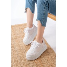 Aska Shoes SP-190 Garni Bağcıklı Fileli Yüksek Taban Günlük Spor Ayakkabı