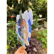 Bluey Temalı 3D Cake Topper Doğum Günü Pasta Süsü