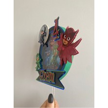 Pija Maskeliler - Mj Mask Temalı 3D Cake Topper Doğum Günü Pasta Süsü