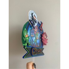 Pija Maskeliler - Mj Mask Temalı 3D Cake Topper Doğum Günü Pasta Süsü
