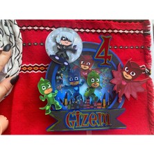 Pija Maskeliler - Mj Mask Temalı 3D Cake Topper Doğum Günü Pasta Süsü