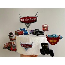 Arabalar Cars 3D Cake Topper Doğum Günü Pasta Süsü