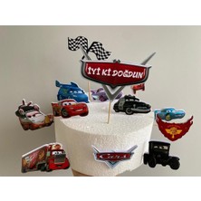 Arabalar Cars 3D Cake Topper Doğum Günü Pasta Süsü