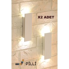 2 Adet Pilli Modern Dekoratif Duvar Aydınlatması Aplik Gece Lambası