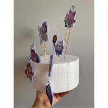 Gabby’s Dollhouse Temalı 3D Cake Topper Seti | Renkli Doğum Günü Pasta Kürdanı (Çoklu)
