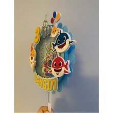 Baby Shark Temalı Yeni 3D Cake Topper Doğum Günü Pasta Süsü