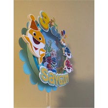 Baby Shark Temalı Yeni 3D Cake Topper Doğum Günü Pasta Süsü