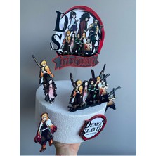 Demon Slayer Bundle Temalı 3D Cake Topper – Doğum Günü Pasta Süsü