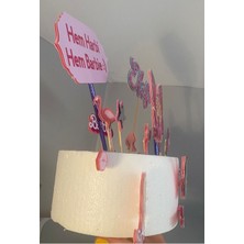 BarbieTemalı 3D Cake Topper Doğum Günü Pasta Süsü , Pasta Kürdanı