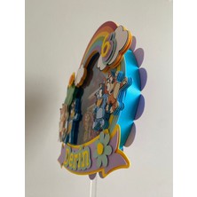 Bluey Temalı 3D Cake Topper Doğum Günü Pasta Süsü