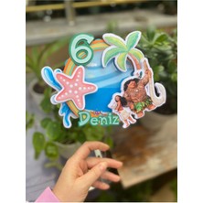 Moana Temalı 3D Cake Topper Doğum Günü Pasta Süsü