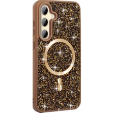 Başkenttekno Samsung Galaxy A55 Kılıf Parlak Taşlı Tasarım Pırlanta Kapak