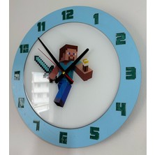 Çocuk Odası Duvar Saati - Epoksi Reçine Kaplamalı - Steve - 40 cm