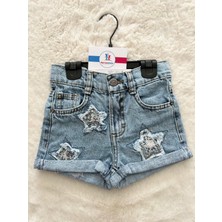 Yıldızlı Kısa Kot Şort