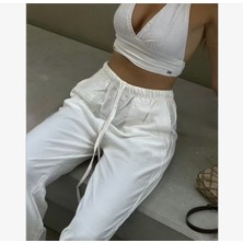 Keten Karışımlı Bol Kesim Pantolon