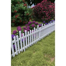 Flower Plastik Bahçe Çiti Bordür Bahçe Koruma Dekorasyonu Kırılmaz Bahçe Çit  8 Ad(4,40 Mt)Beyaz