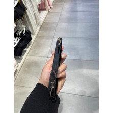 Mee Kılıf Apple iPhone 16 Pro Max Uyumlu Leopar Desenli Tüylü Silikon Kılıf