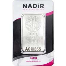 24 Ayar 100 Gram Gümüş Külçe - Ahlatcı Nadirgold Gmr Agakulche Iar