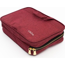 Teknotrust Makyaj Çantası Makyaj Bavulu Kozmetik Çantası Bavul Içi Düzenleyici Banyo Bordo Makyaj Organizeri