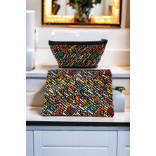 Siyah Göktaşı 2'li Set Kozmetik Makyaj ve Çok Amaçlı Düzenleyici Su Geçirmez Çanta