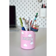 Isimli Kalemlik (Pembe) & Makyaj Fırçalığı & Masaüstü Organizer