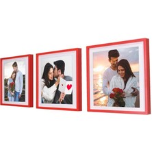 Best Hediye Yapışan Sök Tak Kare Çerçeve   pembe 3 lü Paket