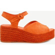 Platform Taban Deri Espadril
