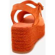 Platform Taban Deri Espadril
