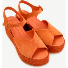 Platform Taban Deri Espadril