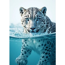 Bedeko Suda Yüzen Leopar Mdf Tablo