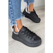 Erbilden Siyah Cilt Bağcıklı Spor Ayakkabı