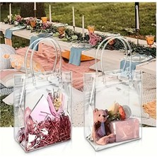 Dga Design Şeffaf Pvc Hediye Çantaları Dayanıklı Saplarla - Anneler Günü, Doğum Günleri, Düğünler ve Tatil Partileri Için Ideal Yeniden Kullanılabilir Şeffaf Tote Çantalar,  Hediye Çantaları