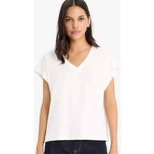 DeFacto Regular Fit V Yaka Basic Düz Premium Kolsuz Tişört E5486AX25SP