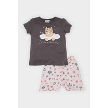 DeFacto %100 Pamuklu Desenli Pijama Takımı Kız Bebek E1549A525HS