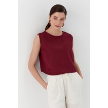 Keten Bluz Bordo