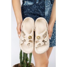 Slipcat Kadın Zincirli Şık, Rahat, Konforlu, Ortopedik Günlük Sandalet